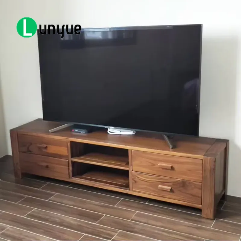 Sustainable Living Design - 北欧モダンヨーロピアンチーク材テレビキャビネット 4段引き出し サステナブルなインドネシア産合法木材 リビングルーム家具 中国デザイン