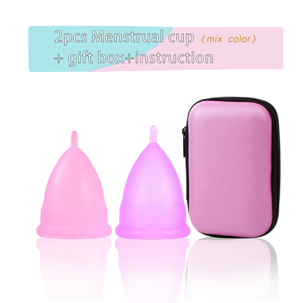 Menstrual Cup Silicone - 2個入り 女性用月経カップ 医療用シリコン製膣カップ 再利用可能な月経カップ 生理用衛生カップ 月経液収集用