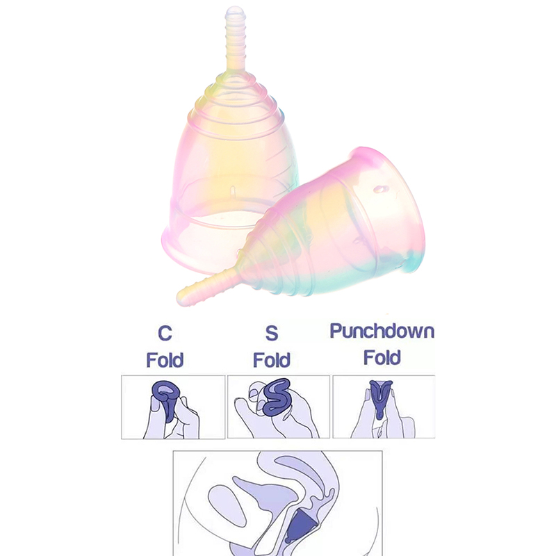 Menstrual Cup Silicone - 医療グレードの女性用カラーシリコン月経カップ,女性用衛生カップ,1個
